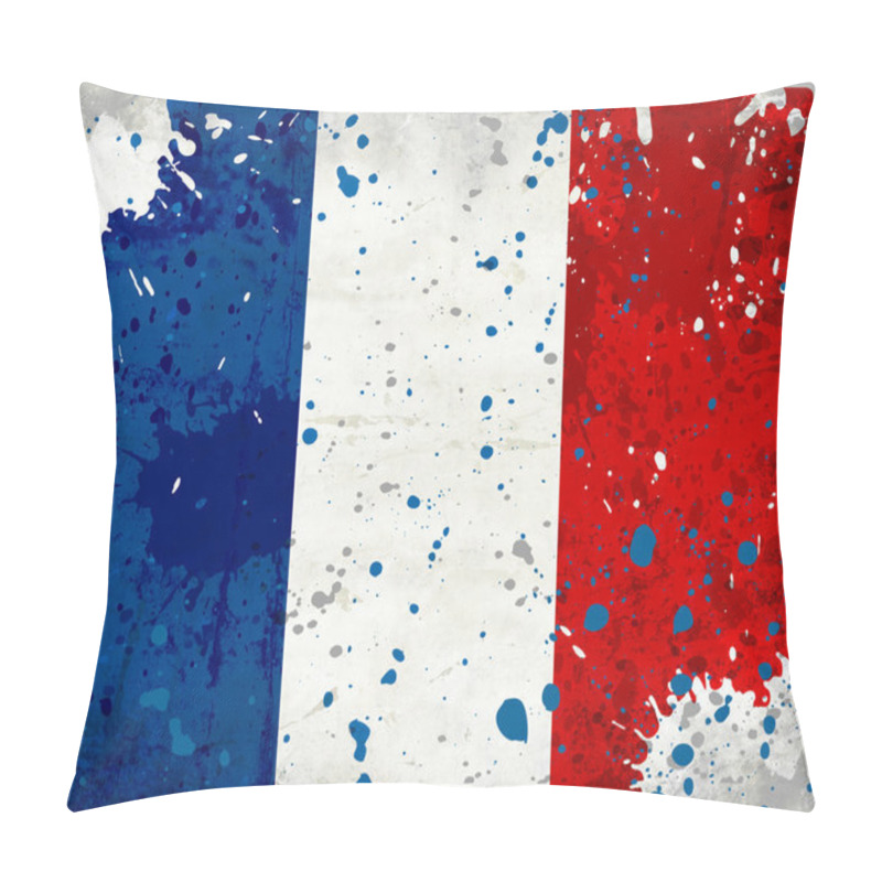 Personality  Grunge France Flag With Stains Pillow Covers