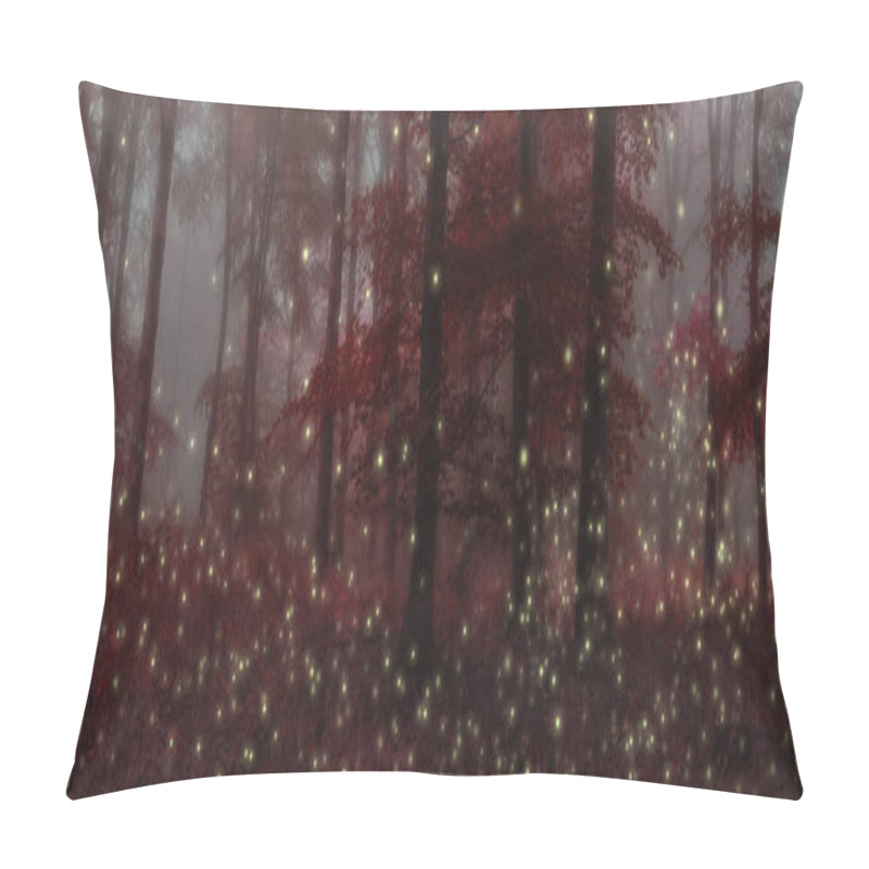 Personality  Stunning Fantasy Style Landscape Image Of Fireflies In Night Tim Pillow Covers