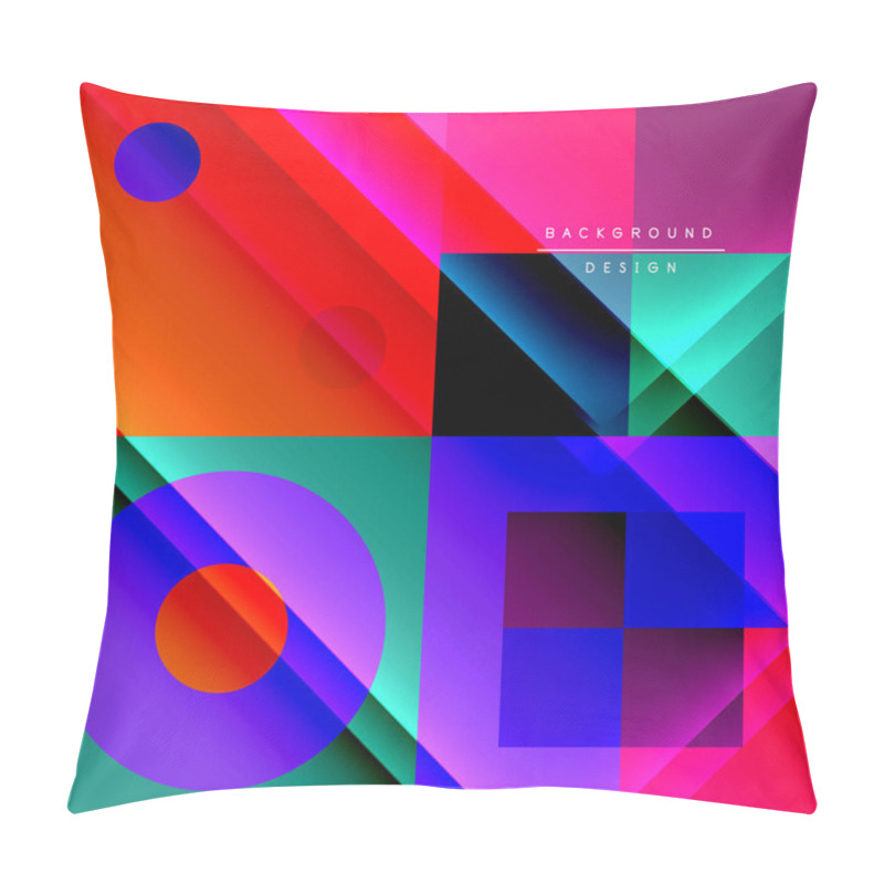 Personality  Neo Memphis Geometric Pattern With Circles, Squares And Lines. Pop Art Abstract Background For Covers, Banners, Flyers And Posters And Other Templates Pillow Covers