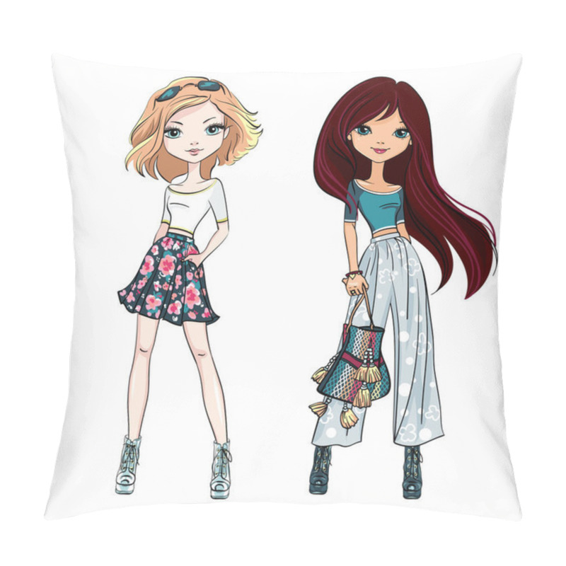 Personality  Vector Beautiful Fashion Girls Pillow Covers