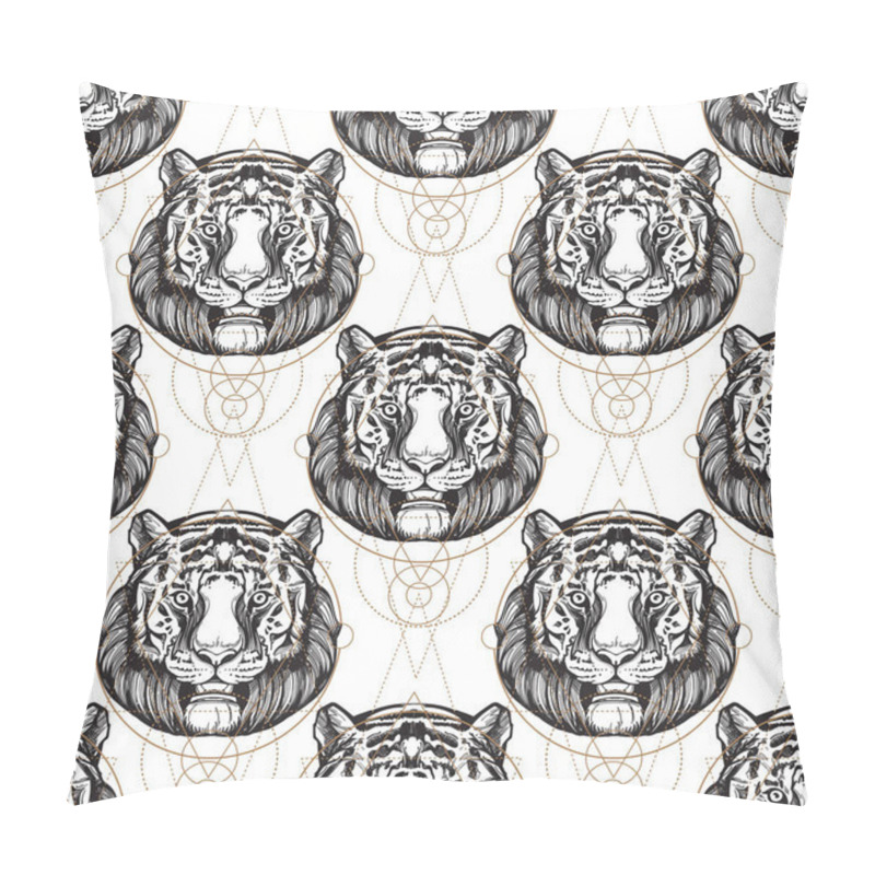 Personality  Muzzle Of The Tiger Seamless Pattern  Pillow Covers