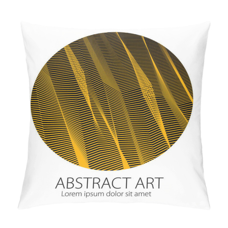 Personality  Design Artistic Element Of Great Lines Surface Texture In A Shape Of Circle. Vector Abstract 3d Perspective Background For Layouts, Posters, Banners, Print And Web. Trendy And Cool. Pillow Covers