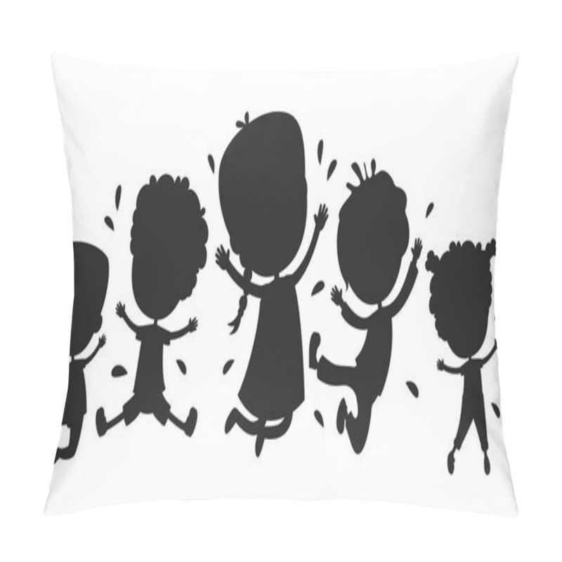 Personality  Concept Design With Kids Silhouette Pillow Covers