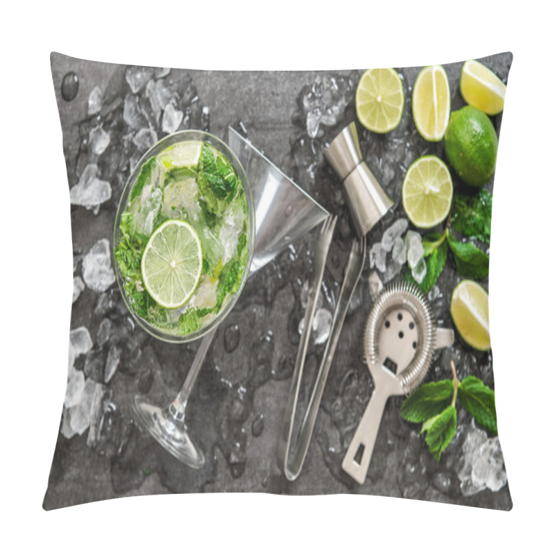 Personality  Mojito Cocktail Ingredients Lime Mint Ice Drink Making Accessori Pillow Covers