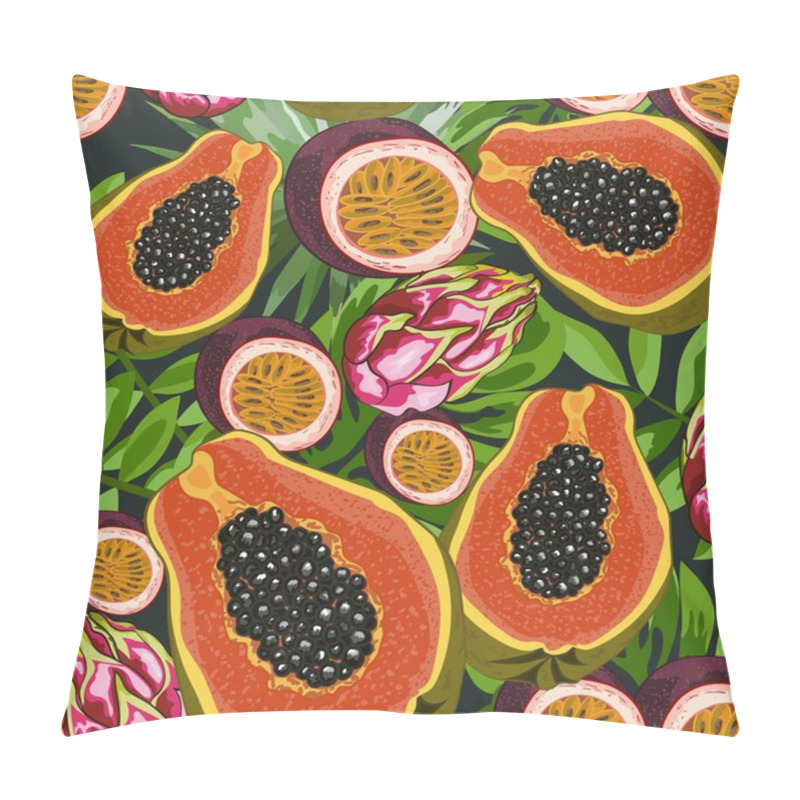 Personality  Seamless Background With Tropical Fruits Pillow Covers