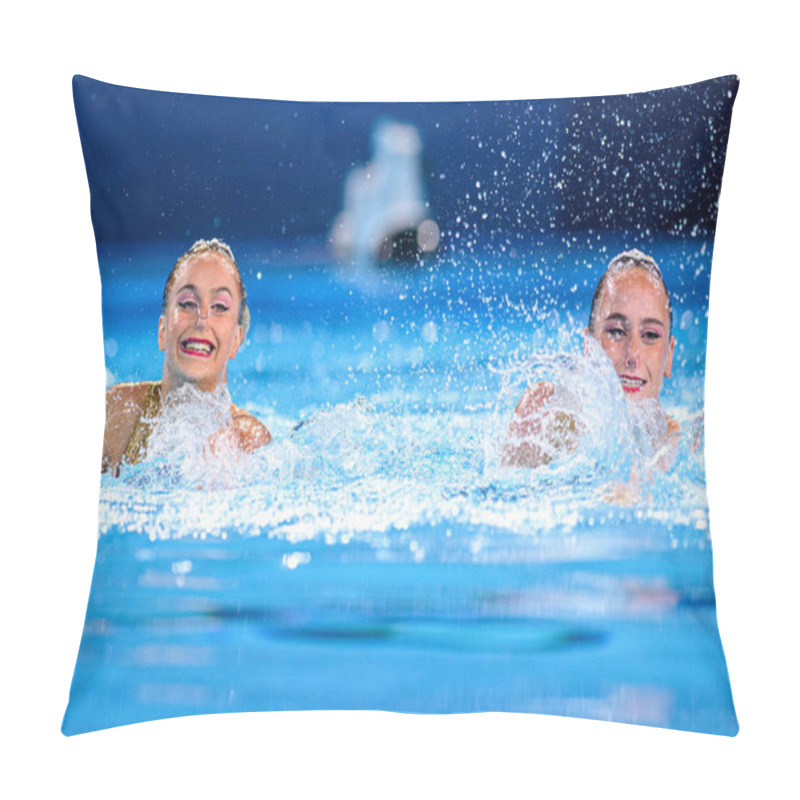 Personality  PARIS, FRANCE - 9 AUGUST, 2024: SHORTMAN Kate THORPE Isabelle, The Artistic Swimming, Duet, Technical Routine, Artistic Swimming, Duet, Technical Routine, The Paris 2024 Olympic Games At Aquatics Centre Pillow Covers