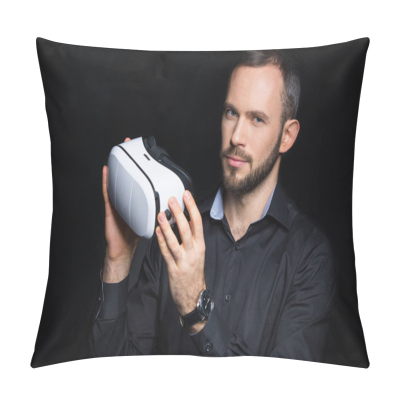 Personality  Man With Virtual Reality Headset  Pillow Covers