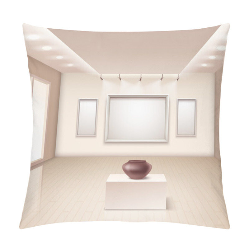 Personality  Exhibition Gallery Interior With Brown Vase Pillow Covers