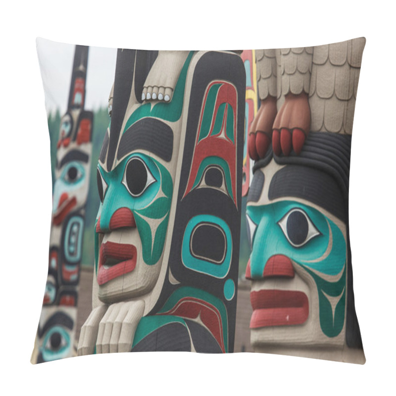 Personality  Totem Pole By Native Americans Pillow Covers