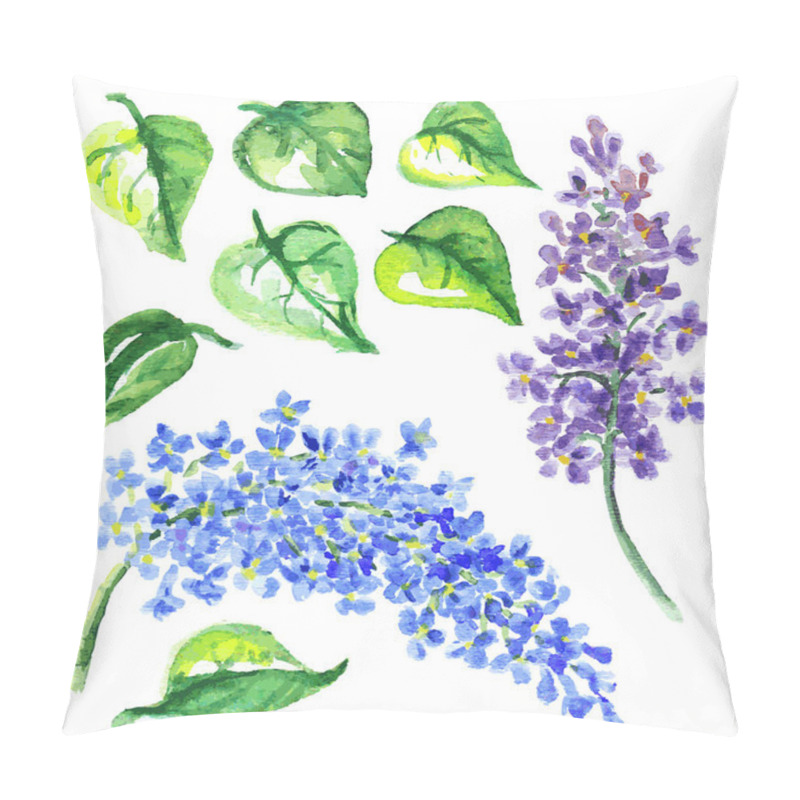 Personality  Flowers Of Lilac And Leaves Pillow Covers