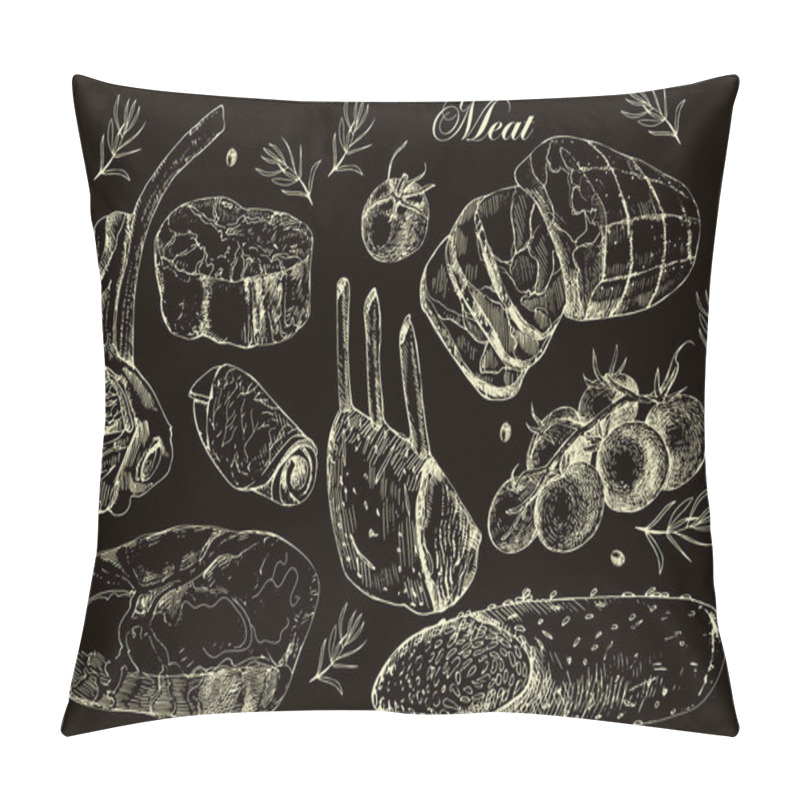 Personality  Fresh Meat, Hand Drawn Collection. Pillow Covers