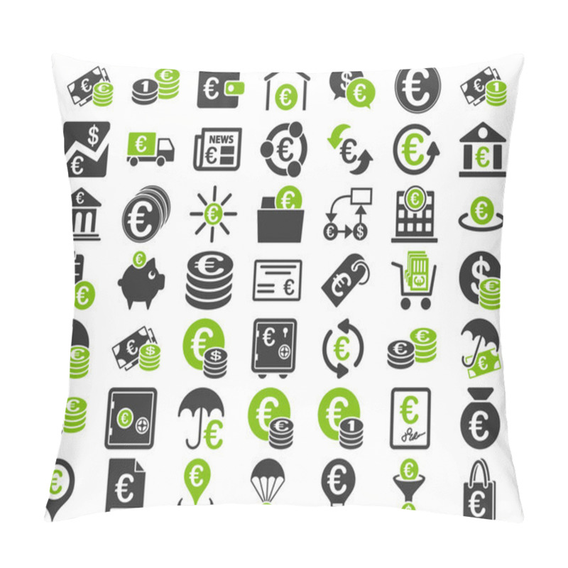 Personality  Euro Banking Icons Pillow Covers