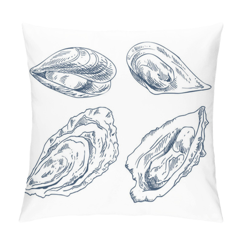 Personality  Cockleshell Icon Set For Nautical Promo Poster Pillow Covers