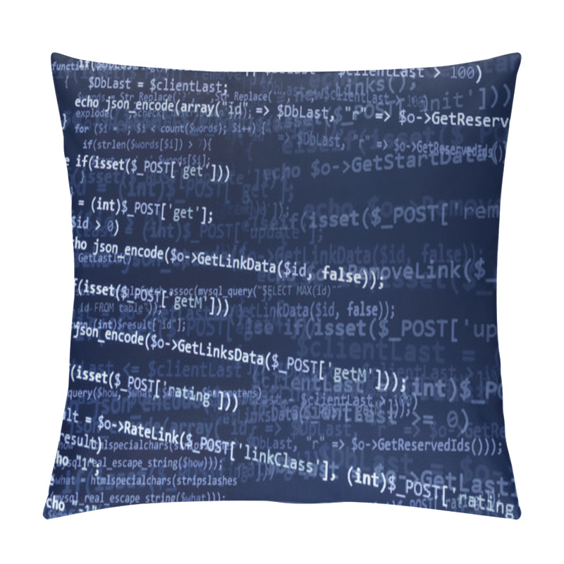 Personality  Programming Code On Blue Screen, Blue Text Pillow Covers