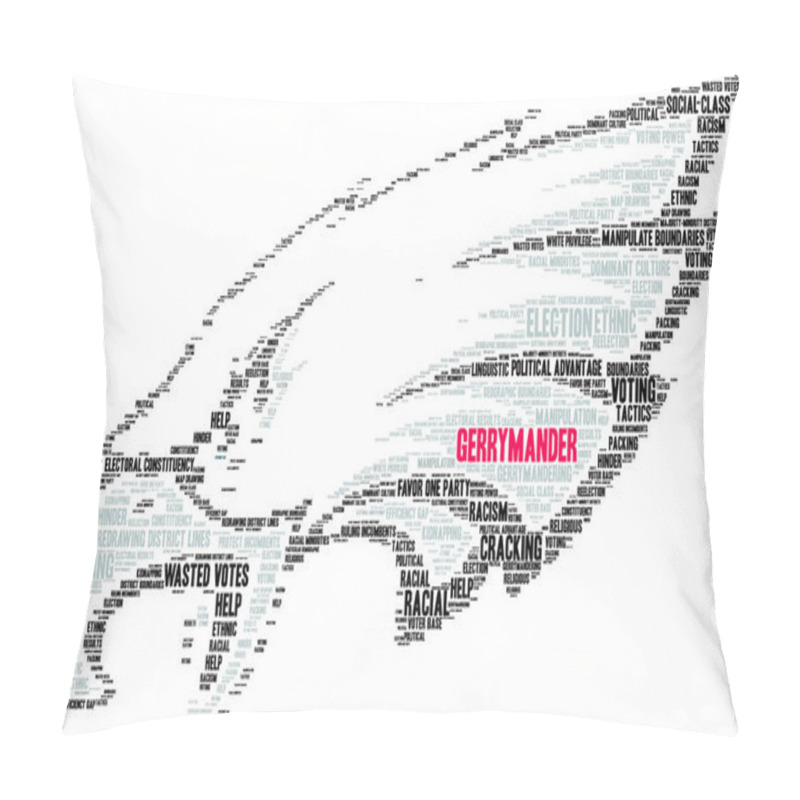 Personality  Gerrymander Word Cloud On A White Background.  Pillow Covers