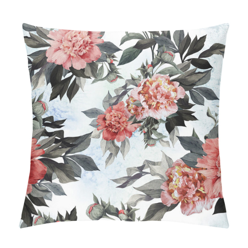 Personality  Seamless Roses And Peonies Floral Pattern Pillow Covers