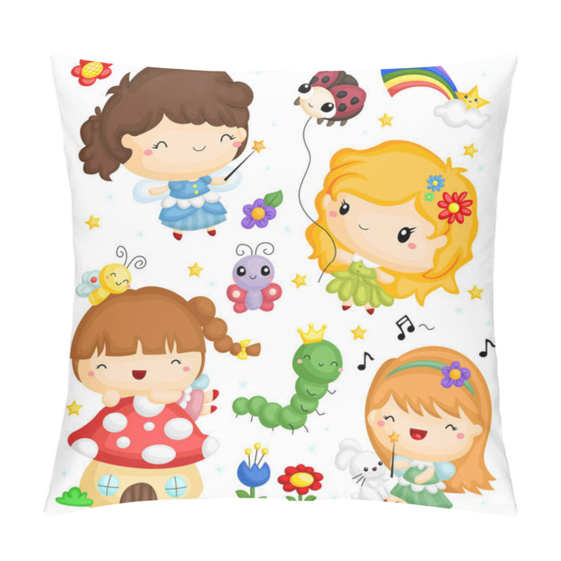 Personality  Fairy Vector Set Pillow Covers