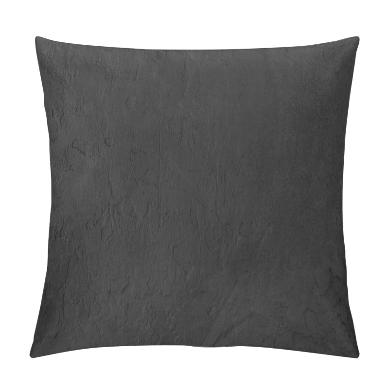 Personality  Black Stone Background, Grey Cement Texture. Top View, Flat Lay Pillow Covers