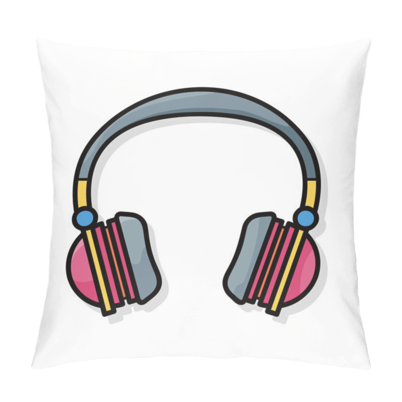 Personality  Headphone Doodle Pillow Covers