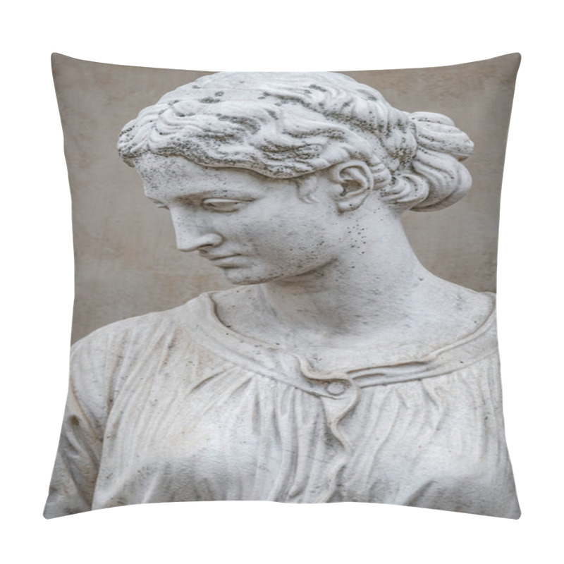 Personality  Ancient Statue Of Sensual Greek Renaissance Era Woman With A Flower, Potsdam, Germany Pillow Covers