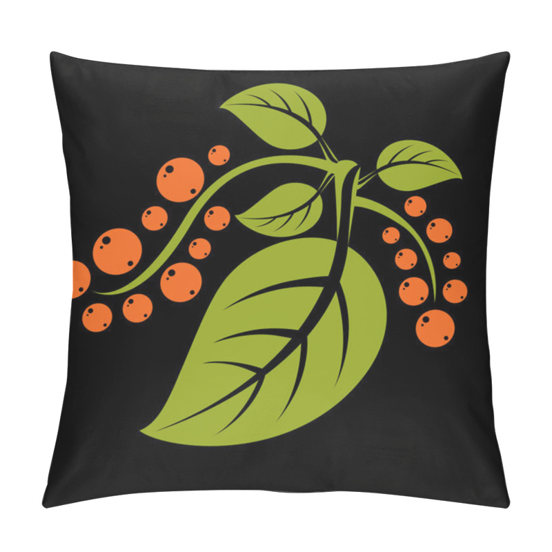 Personality  Tree Leaves With Tendrils And Orange Seeds Pillow Covers