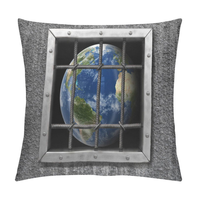 Personality  Image Of Globe Behind Fence  Pillow Covers