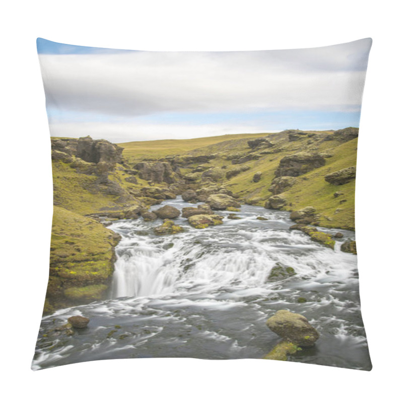 Personality  Scenes From Skogafoss And Upriver Pillow Covers