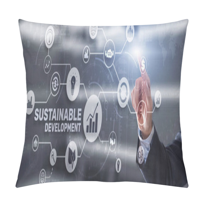 Personality  SDGs. Sustainable Development Goals. Environmental Technology Concept Pillow Covers