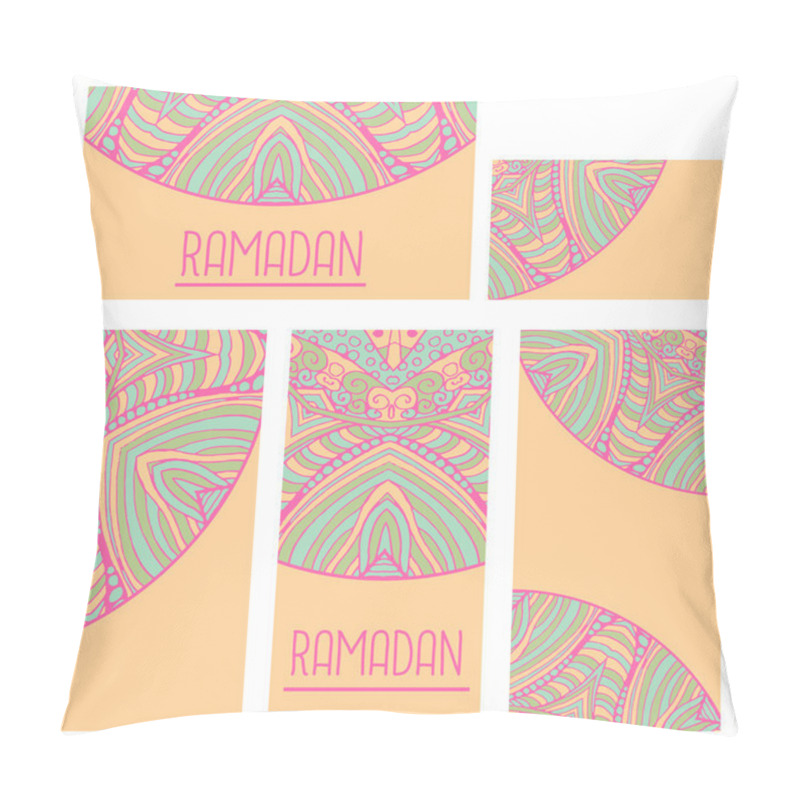 Personality  Set Of Ornamental Ethnic Cards With Mandalas Pillow Covers