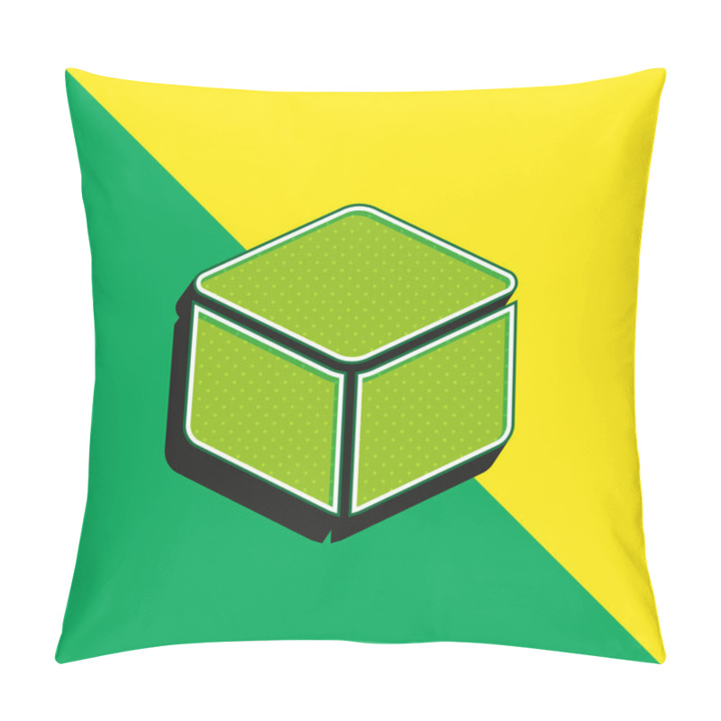 Personality  3d Green And Yellow Modern 3d Vector Icon Logo Pillow Covers