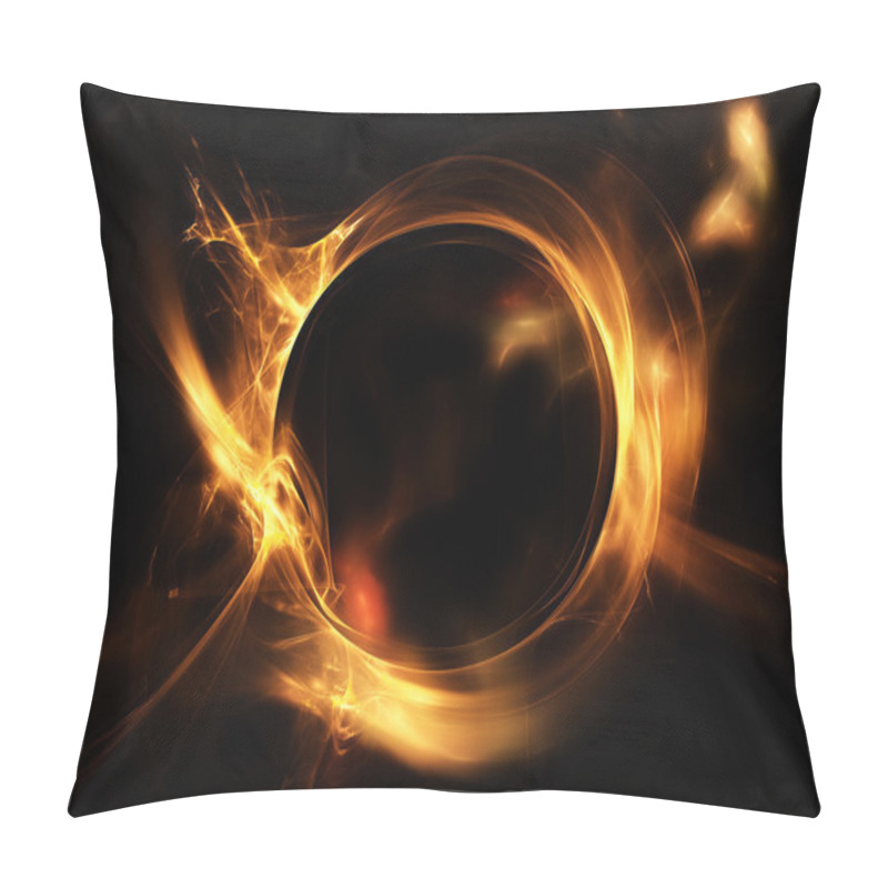 Personality  Abstract Fiery Circle On A Black Background Pillow Covers