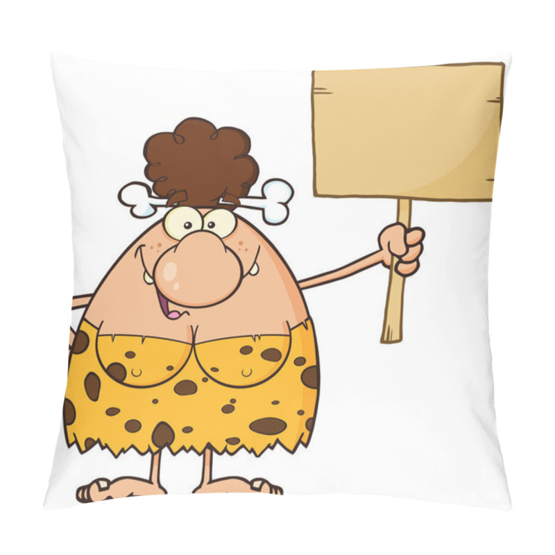 Personality  Goofy Brunette Cave Woman Cartoon  Pillow Covers