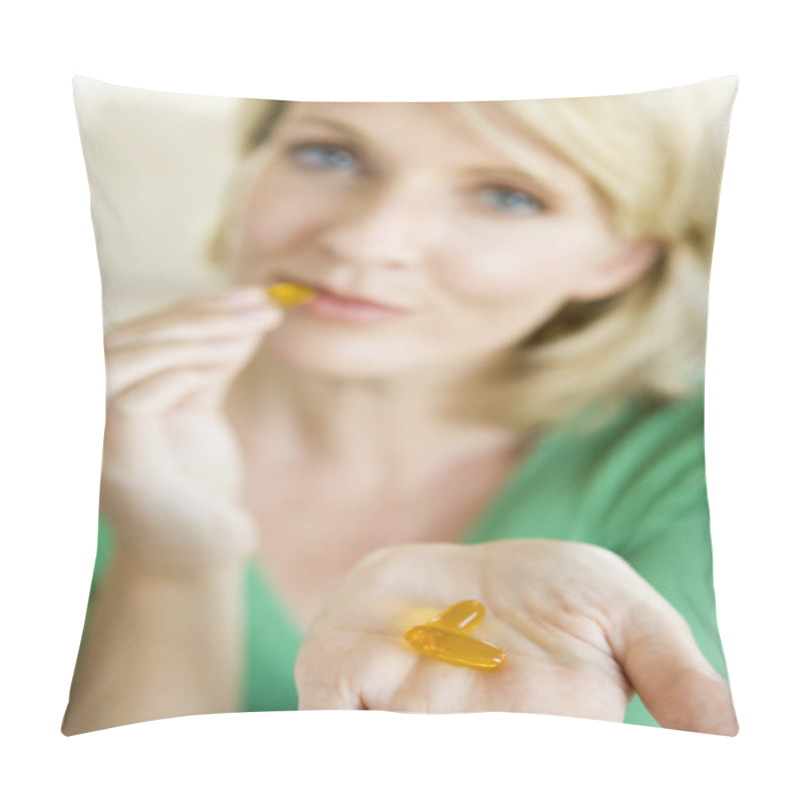 Personality  Woman Taking Pills Pillow Covers