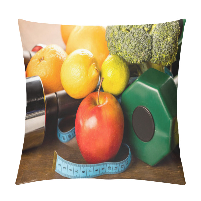 Personality  Healthy Food And Sports Equipment Pillow Covers