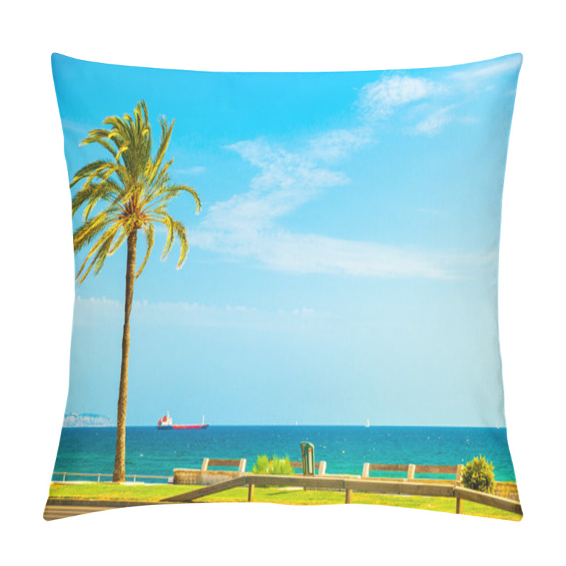 Personality  Palm Trees Along The Coast In Palma De Mallorca Pillow Covers