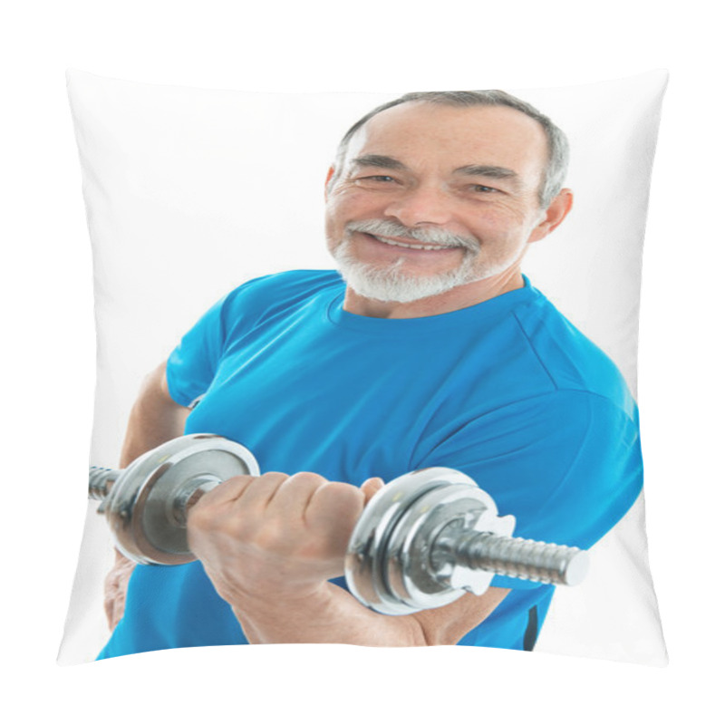 Personality  Senior With A Dumbbell Pillow Covers