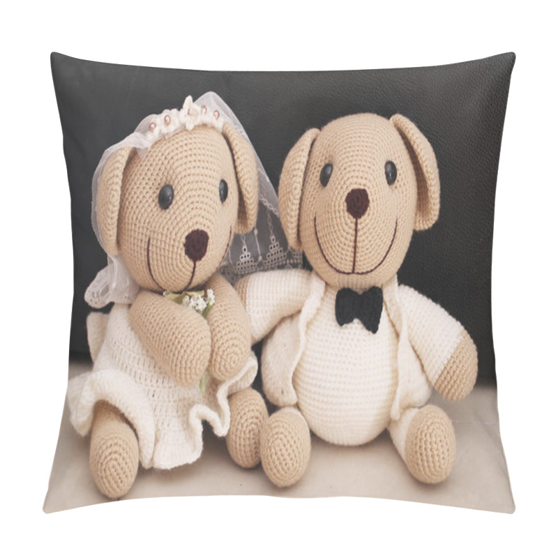 Personality  Bear Doll In Love, Toy Bears With Wedding Pillow Covers