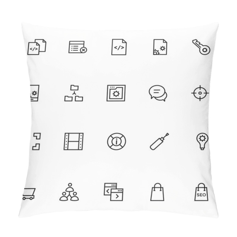 Personality  Productivity And Development Vector Icons 8 Pillow Covers