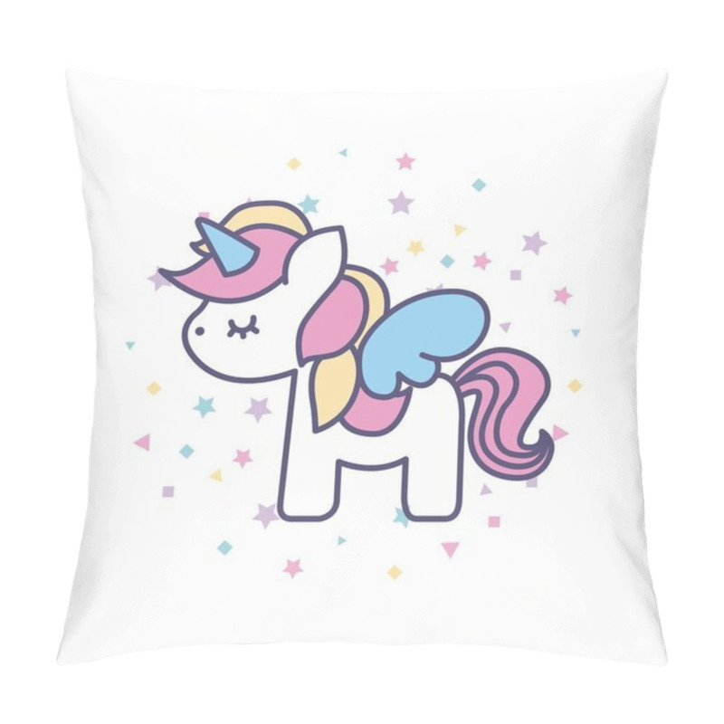 Personality  Drawing Cute Unicorn Icon Pillow Covers