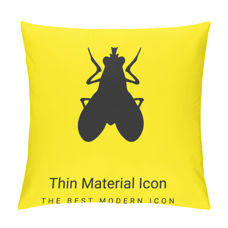 Personality  Blow Fly Insect Shape Minimal Bright Yellow Material Icon Pillow Covers