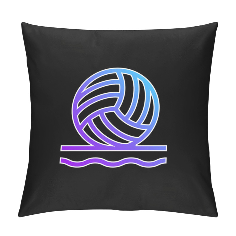 Personality  Beach Volleyball Blue Gradient Vector Icon Pillow Covers