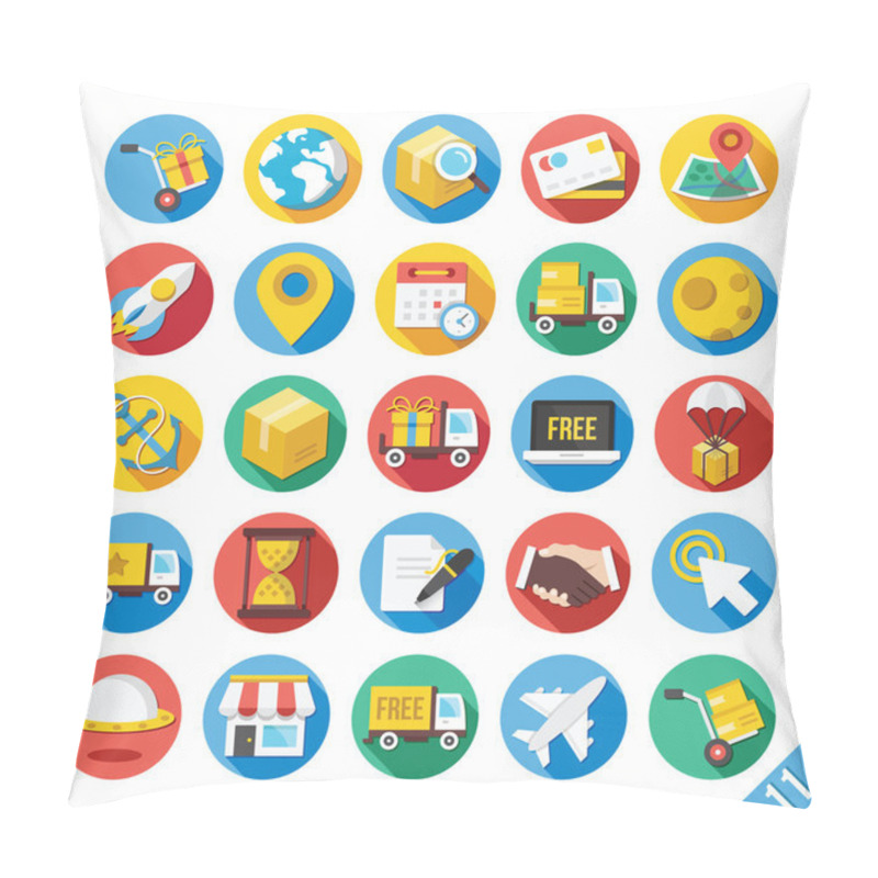 Personality  Modern Vector Flat Icons Set 11 Pillow Covers