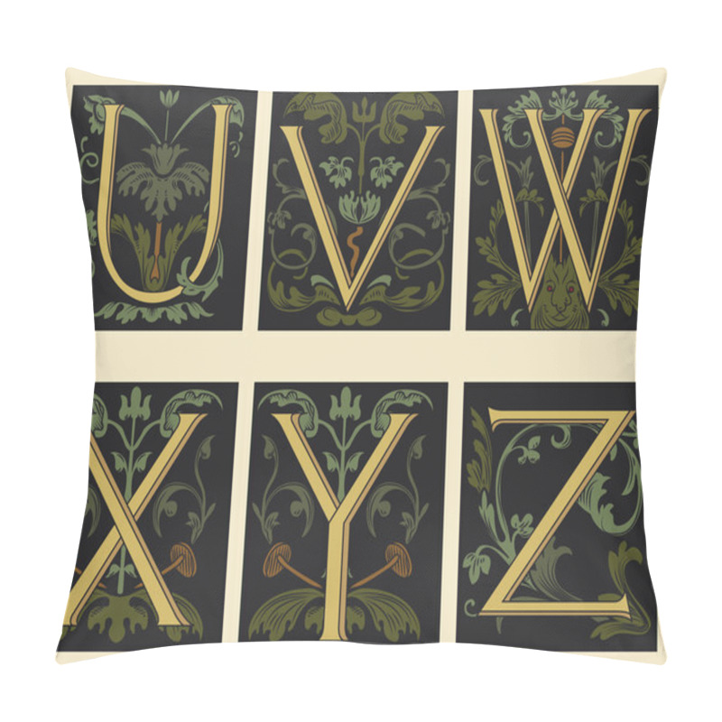 Personality  Sixteenth-Century Alphabet U V W X Y Z Pillow Covers