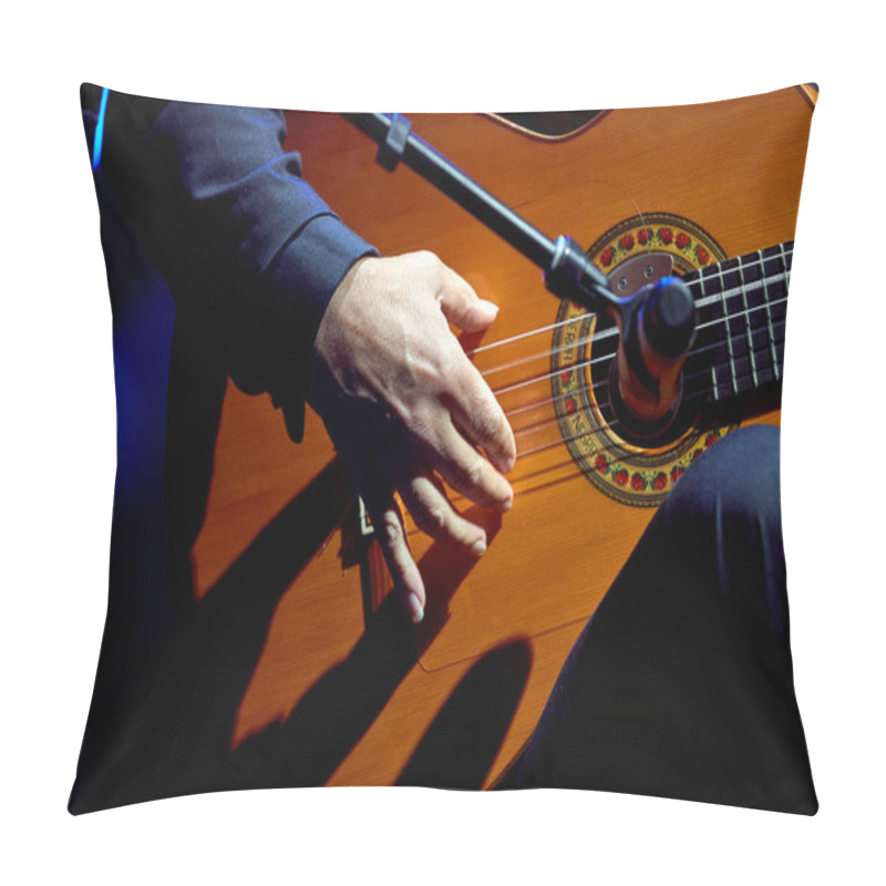 Personality  Musician Playing Guitar And Microphone For Print Pillow Covers