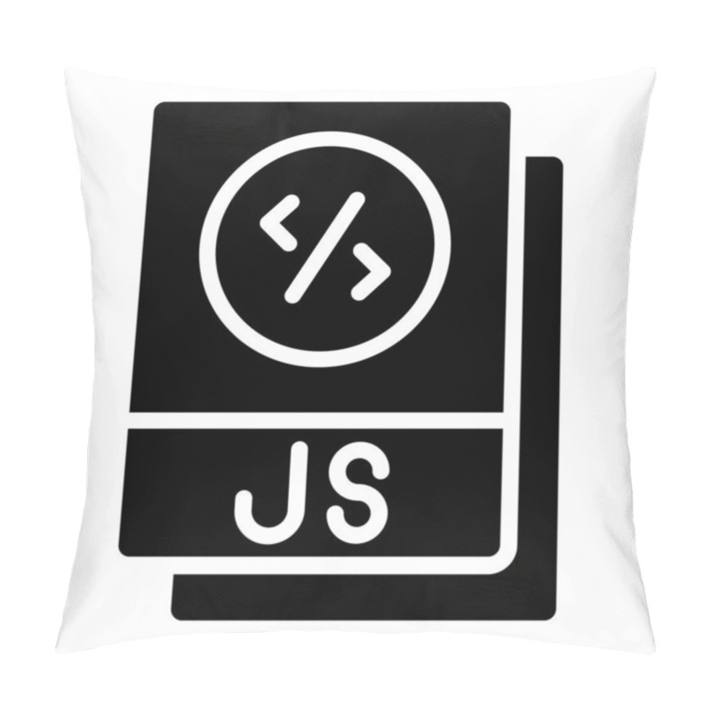 Personality  Editable Design Icon Of Js File Pillow Covers