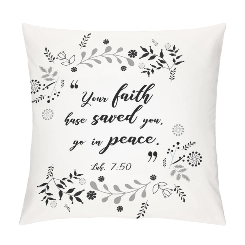 Personality  Bible Quote Verbs In Floral Wreath Design Pillow Covers