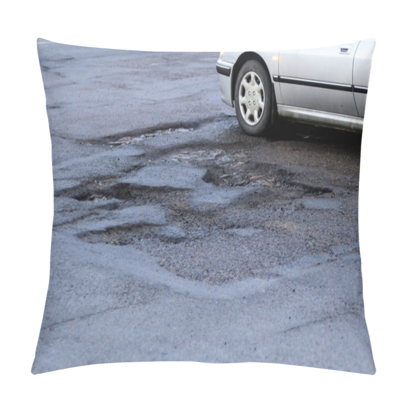 Personality  Roadway. It Has A Lot Of Holes That Need Repair. Have A Car. Toning Pillow Covers