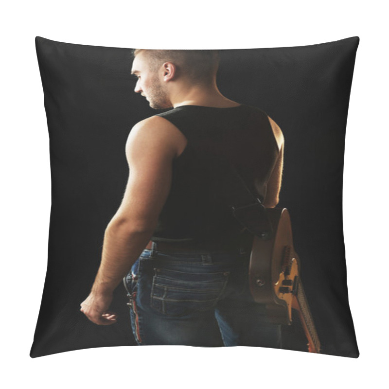 Personality  Young Man With Electric Guitar Pillow Covers