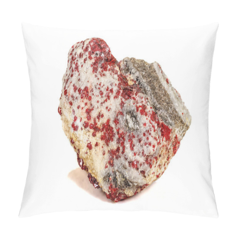 Personality  Macro Stone Mineral Cinnabar On A White Background Pillow Covers