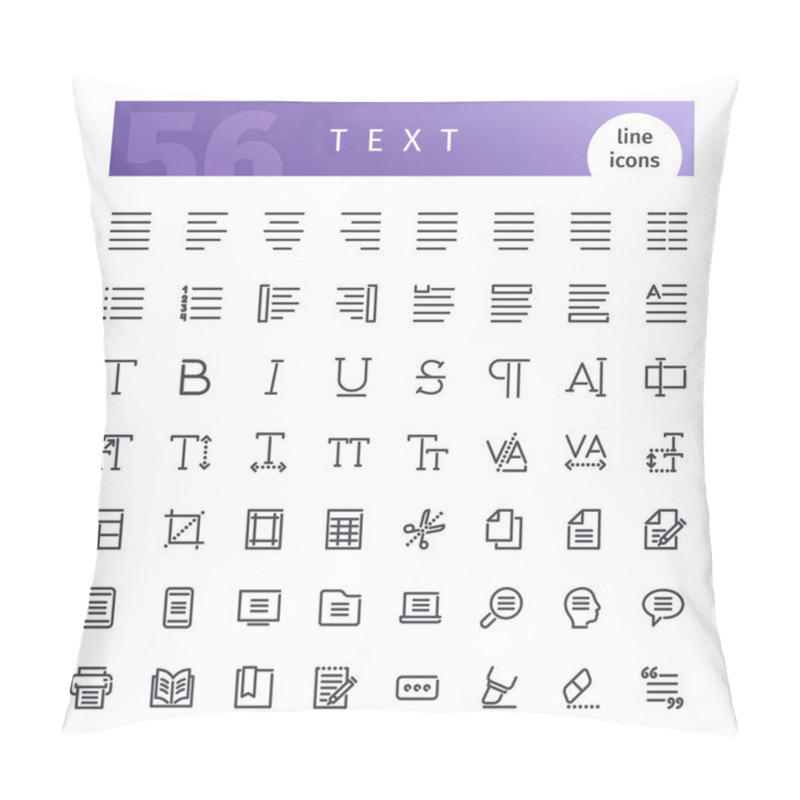 Personality  Text Line Icons Set Pillow Covers